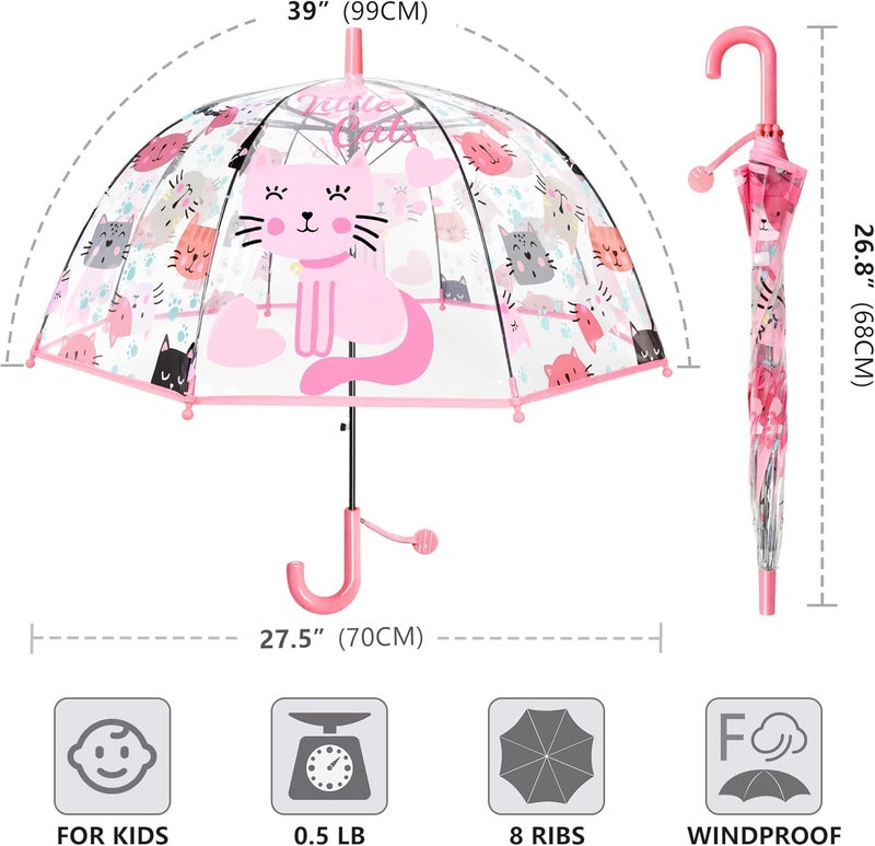 RONIARE Kids Umbrella Clear Bubble Umbrellas for Rain,Safety Dome Windproof Umbrella for Kid Girls and Boys - Image 5
